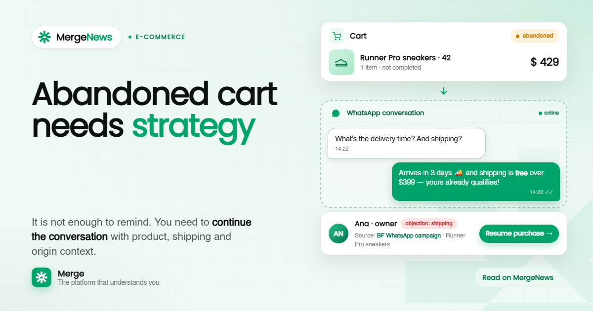 Recovering abandoned carts on WhatsApp with conversation context