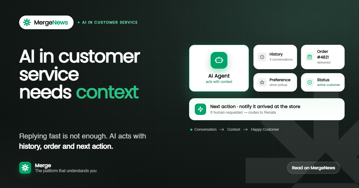 AI customer service on WhatsApp acting with customer context