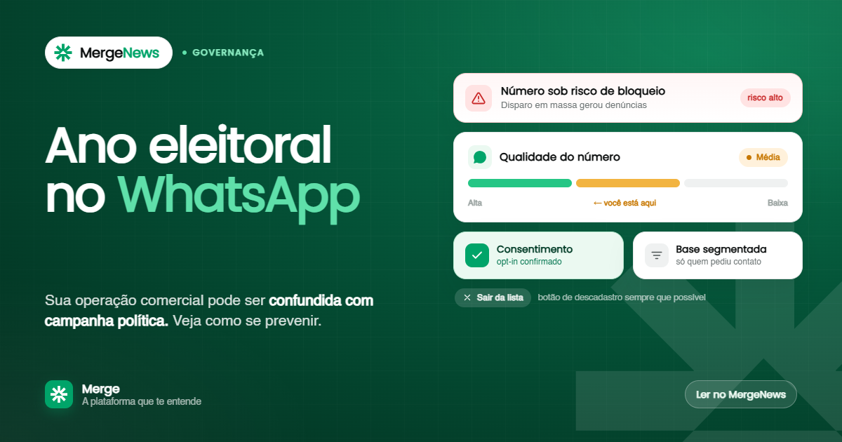Ano eleitoral no WhatsApp: risco de uma empresa parecer campanha política