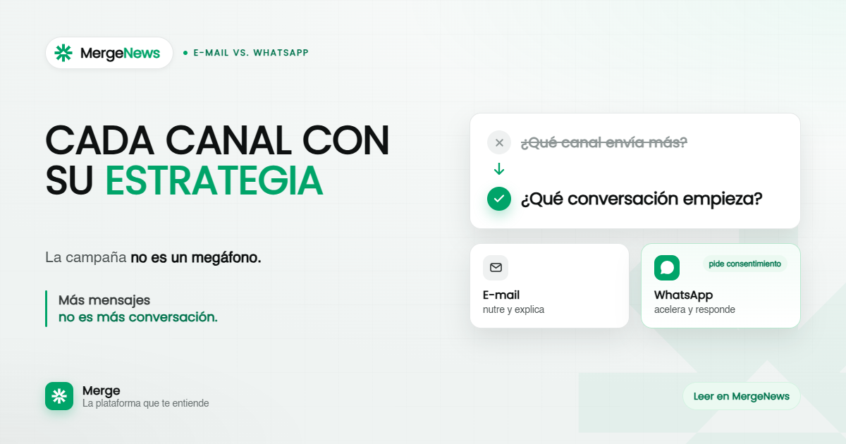 Comparación entre campañas de e-mail y campañas de WhatsApp