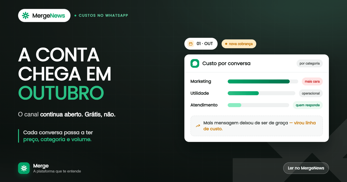 Cobrança por mensagem no WhatsApp a partir de outubro de 2026