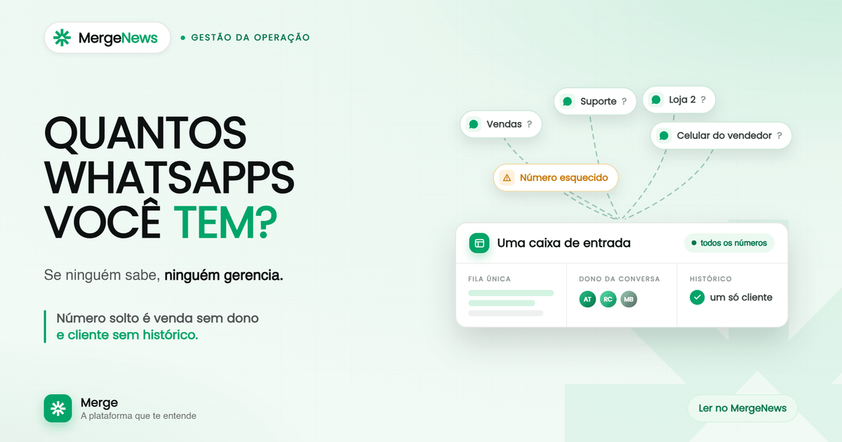 Vários números de WhatsApp usados por diferentes setores da mesma empresa