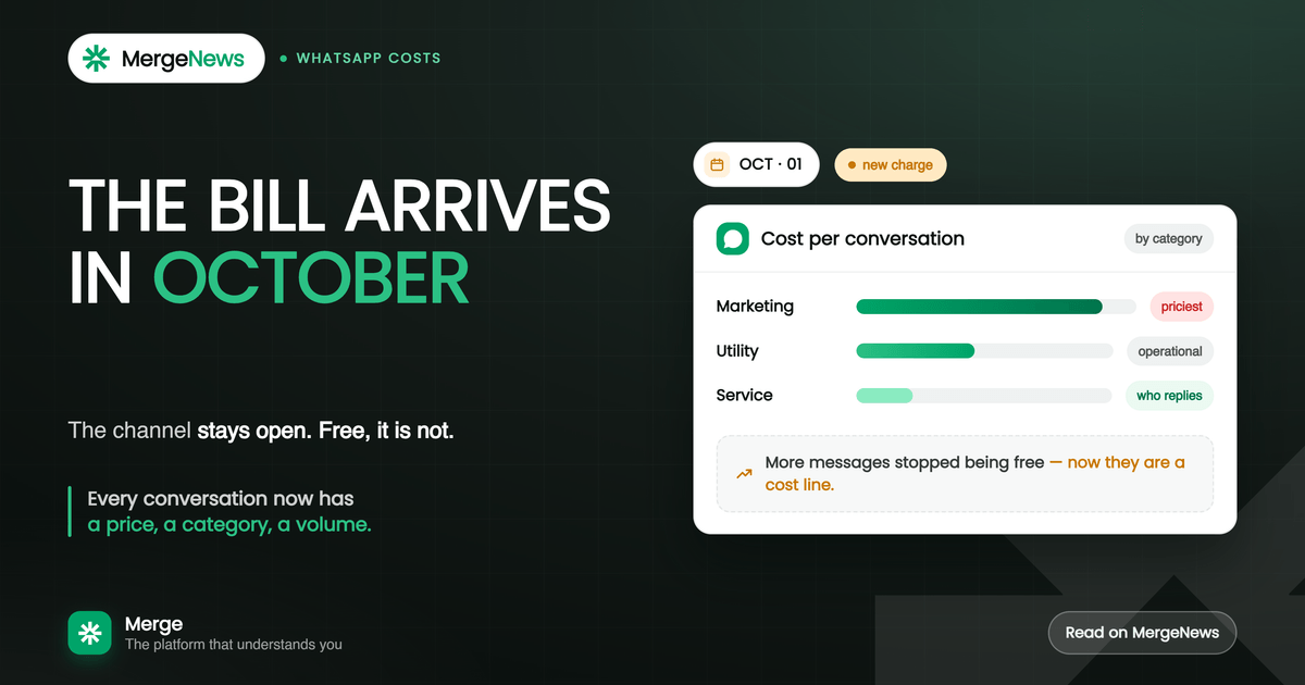 Per-message billing on WhatsApp starting October 2026